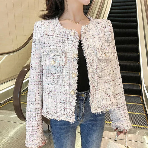 HELLO Single Breasted Tweed Jacket